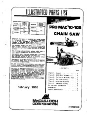 McCulloch Promac 10 10S Chainsaw Service Parts List page 1