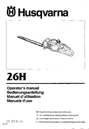 Husqvarna 26H Chainsaw Owners Manual, 1997 page 1