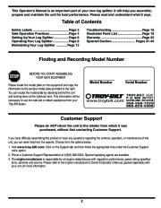 MTD Troy-Bilt LS 27 TB Log Splitter Lawn Mower Owners Manual page 2