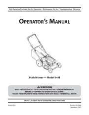 MTD 54M Push Lawn Mower Owners Manual page 1