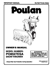 Poulan Owners Manual, 2004 page 1