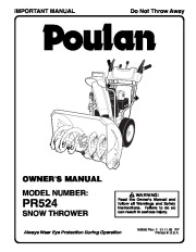 Poulan Owners Manual, 2006 page 1