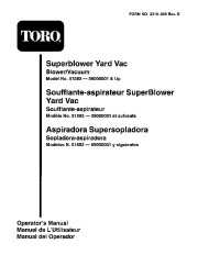 Toro 51583 Super Blower Vac Owners Manual, 1995 page 1