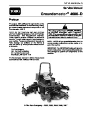 Toro 02097SL Rev E Service Manual Groundsmaster 4000 D Preface page 1
