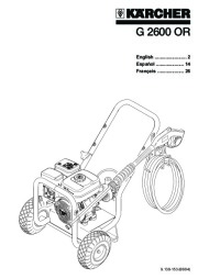 Kärcher G 2600 OR Gasoline Power High Pressure Washer Owners Manual page 1