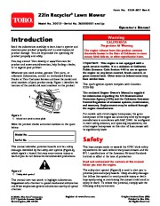 Toro 20012 22-Inch Recycler Lawn Mower Owners Manual page 1