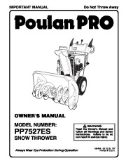 Poulan Pro Owners Manual, 2005 page 1