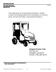 Simplicity Massey Ferguson AGCO Snow Blower Attachment Illustrated Parts List page 2
