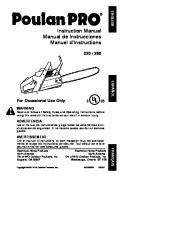 Poulan 220 260 Chainsaw Owners Manual page 1