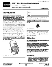 Toro 38567, 38569 Toro CCR 6053 R Quick Clear Snowthrower Owners Manual, 2011 page 1
