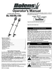 MTD Bolens BL100 BL150 Gas Trimmer 2 Cycle Lawn Mower Owners Manual page 1