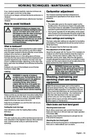 Husqvarna 235e 236e 240e TrioBrake Chainsaw Owners Manual, 2003,2004,2005,2006,2007,2008,2009,2010 page 19