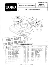 Toro 16775, 16575 Toro Walk Behind Mowers Parts Catalog, 1990 page 1