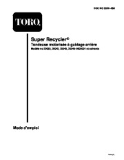 Toro 20030, 20042, 20043, 20045 Toro Super Recycler Mower, SR-21P Manuel des Propriétaires, 2001 page 2