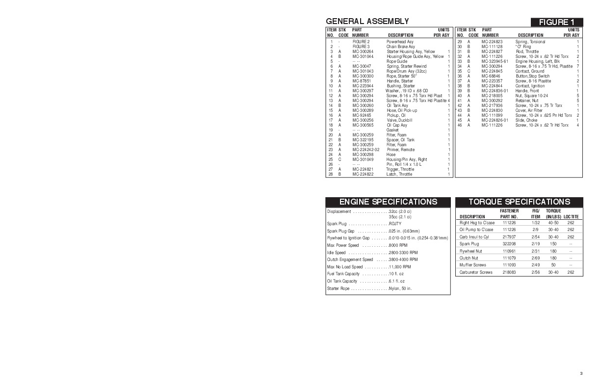 Mcculloch Pro Mac 800 Chainsaw Owners Manual