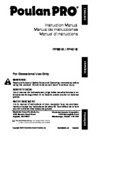 Poulan Pro PP3816 PP4218 Chainsaw Owners Manual page 1