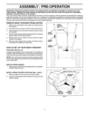 Husqvarna 1130SBE Snow Blower Owners Manual, 2006,2007,2008 page 5