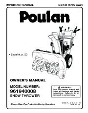 Poulan Owners Manual, 2009 page 1
