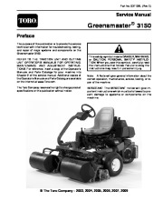 Toro 03113SL Rev E Service Manual Greensmaster 3150 Preface Publication page 1