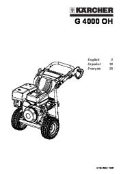 Kärcher G 4000 OH Gasoline Power High Pressure Washer Owners Manual page 1