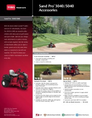 Toro Sand Pro 3040 5040 Accessories Sand Pro 3040 5040 With Quick Attach System Specs page 1