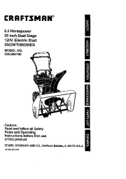 Craftsman 536.886190 Craftsman 26-Inch Snow Thrower Owners Manual page 1