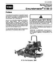 Toro 08162SL Service Manual Model 30413 Groundsmaster 4100 D Preface Publication page 1