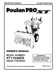 Poulan Pro Owners Manual, 2010 page 1