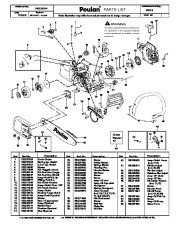 Poulan Pro P4018 Chainsaw Parts List page 1