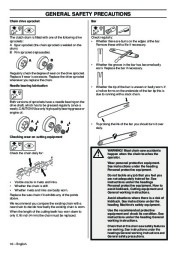 Husqvarna 357XP 359 Chainsaw Owners Manual, 2001,2002,2003,2004,2005,2006,2007,2008,2009 page 16