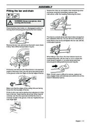 Husqvarna 357XP 359 Chainsaw Owners Manual, 2001,2002,2003,2004,2005,2006,2007,2008,2009 page 17