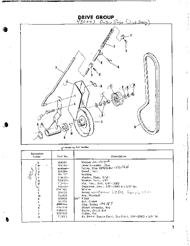 Simplicity 36-Inch Rotary Snow Blower Parts List