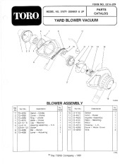 Toro 51571 Yard Blower Vac Parts Catalog, 1992, 1993 page 1