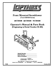 Toro 601 661 721 TR4100 Snow Blower Owners Parts Manual page 1