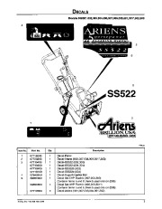 Ariens Sno Thro 001 2 3 4 6 7 8 9 301 2 3 Snow Blower Parts Manual page 5