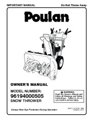 Poulan Owners Manual, 2008 page 1