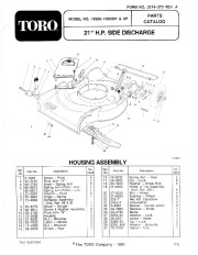 Toro 16585, 16785 Toro Lawnmower Parts Catalog, 1991 page 1