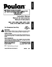 Poulan 1950 1975 2050 2055 2075 2150 2155 2175 2350 2375 2150PR Chainsaw Owners Manual page 1