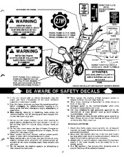 Ariens Sno Thro 932001 832002 832003 932004 9320060 932007 Snow Blower Owner Manual page 3