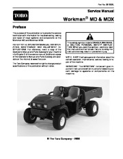 Toro 08160SL Service Manual Workman MD MDX Preface Publication page 1