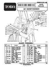 Toro 38054 521 Snowthrower Parts Catalog, 1996 page 1