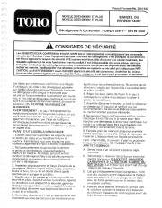 Toro 38543, 38555 Toro 824 Power Shift Snowthrower Manuel des Propriétaires, 1995 page 1