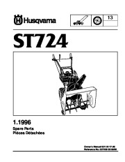 Husqvarna ST724 Snow Blower Owners Manual page 1