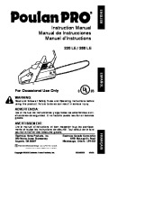 Poulan Pro 220 LE 260 LE Chainsaw Owners Manual page 1