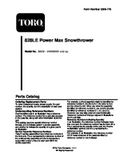 Toro 38632 Toro Power Max 828 LE Snowthrower Parts Catalog, 2004 page 1