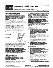 Toro 38645 Toro Power Max 1028 LE Snowthrower Manuale Utente, 2004 page 1