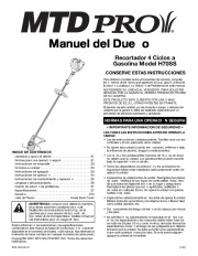 MTD Pro H70SS 4 Cycle Trimmer Lawn Mower Owners Manual page 17