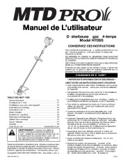 MTD Pro H70SS 4 Cycle Trimmer Lawn Mower Owners Manual page 9