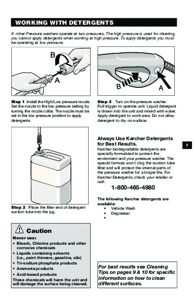 Karcher 210 Power Washer Instruction Manual