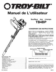 MTD Troy-Bilt TB4BP 4 Cycle Backpack Blower Owners Manual page 19